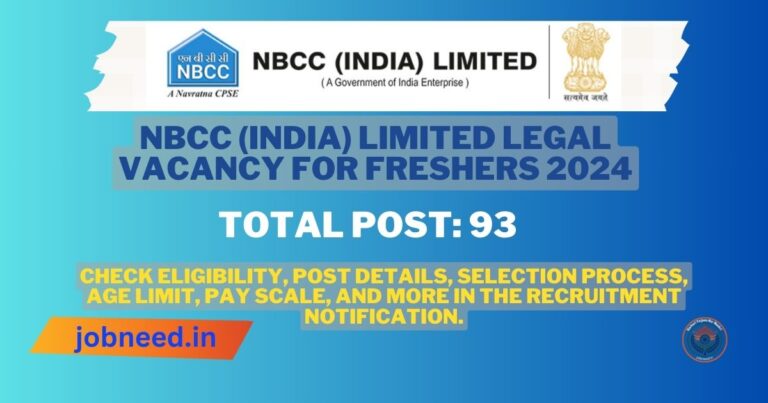 NBCC India Limited Legal Vacancy