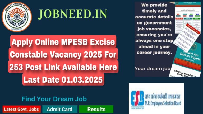 MPESB Excise Constable Vacancy 2025